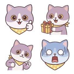 會動！天天實用丁香灰貓表情貼