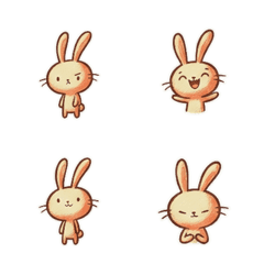 レトロな長耳うさぎ：表情ゆたかな毎日