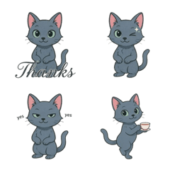 Elegant Russian Blue Cat Emoji