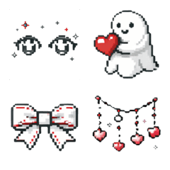 Monochrome pixel emojis