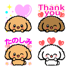 Lovely Toy Poodle Emoji Set