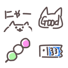 シンプルで使いやすい猫のえもじ（春）