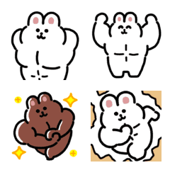 Muscle rabbit anime emoji