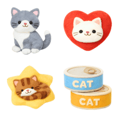 Felt Cat Tiny Emoji 02