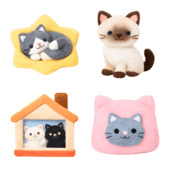 Felt Cat Tiny Emoji 01