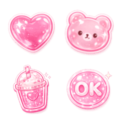 Sparkling Emojis-Puku Puku Pink Gel-