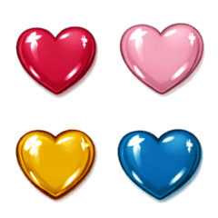 ハートぷっくりキラキラシール風