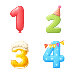 Emoji number colourful celebration