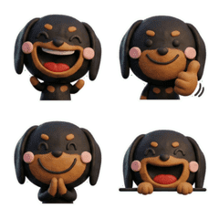 3D Black & Tan Dachshund 25