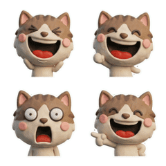 3D Brown Bicolor Cat 25