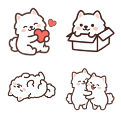 Fluffy Chibi Samoyed Emojis