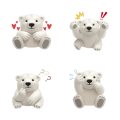 Mini 3D Snow Bear Emojis