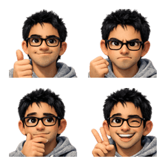 Spiky Hair Mood Buddy Stickers