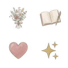 Elegant & Muted Color Botanical Emojis