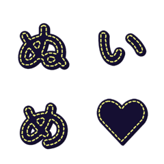 手作縫線 字母表情貼 055