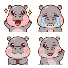 可愛侏儒河馬 每天都能用的貼圖2