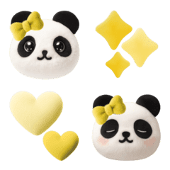 ぬいぐるみパンダの絵文字（黄色）