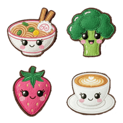 Cute food and drink emojis without text