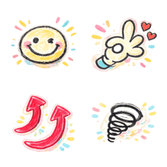 簡約蠟筆風表情符號♡好搭好用