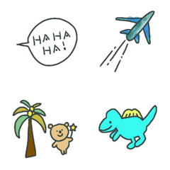 可愛恐龍的日常對話迷你表情