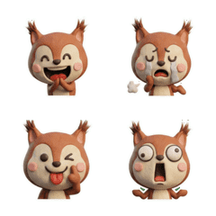 Animated Waving Ezo red squirrel  71