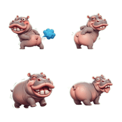 Cute ThickLipped Hippo