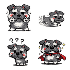 Miniature Schnauzer Reaction Emojis