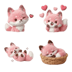 Fluffy Pink Fox Emoji