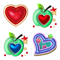 APPLE GREEN KAWAII HEARTS 03