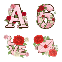 Rose Floral Uppercase Number
