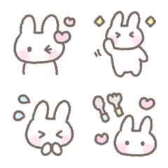 ゆるい手書きうさぎ☆パステル絵文字２