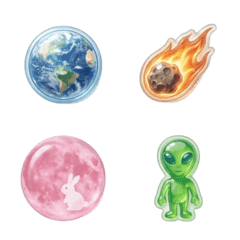 สติกเกอร์ใสพองฟู ♡ เวอร์ชันอวกาศ