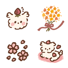 Sakura with white dog