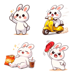 กระต่ายขาวจ้ำม่ำ 2 อิโมจิ