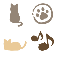 Muted colored shadow cat emoji