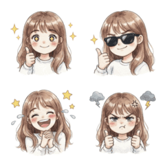 미나의 귀여운 일상 감정 이모지 스티커