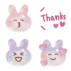 うさぎ♡韓国風【ぷっくり3Dシール風】