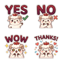 紅寶QQ咩咩羊：英文文字表情貼