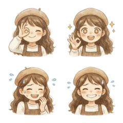 미가의 귀여운 일상 감정 이모지 스티커