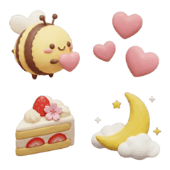 Cute and plump 3D-style spring emoji