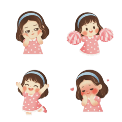 สาวน้อยเดรสลายจุดชมพู