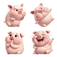 Mentally Exhausted Chubby Pink Pig