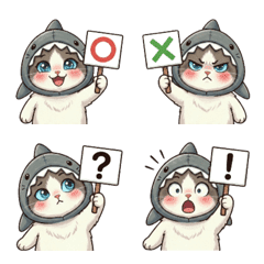 小喵鯊可愛表情貼