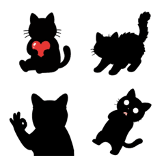 Emoji Siluet Kucing Hitam