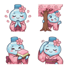 櫻花季限定!瓶瓶寶和服療癒貼圖 III