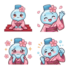 櫻花季限定!瓶瓶寶和服療癒貼圖 I