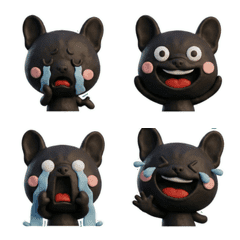 3D Black French Bulldog 25