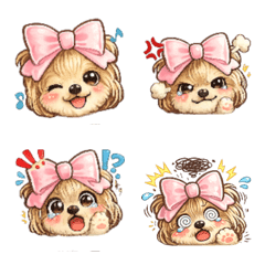 Yorkie with a big ribbon