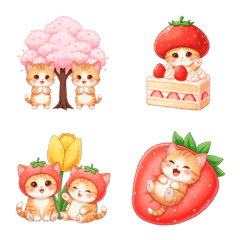 Orange tabby Kitten Emoji Spring