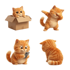 Emoji Cute and Naughty Orange Cat